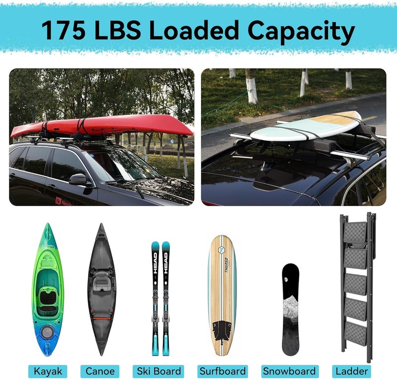 HIKULA 31''Soft Roof Rack Pads for Various Crossbars with Two 15' Premium Scratch Resistant Silicone Buckle, PP Rope,Quick Loop and Storage Bag, for SUPs, Surfboards, Kayaks, Canoes Includes Storage Bag - Image 3